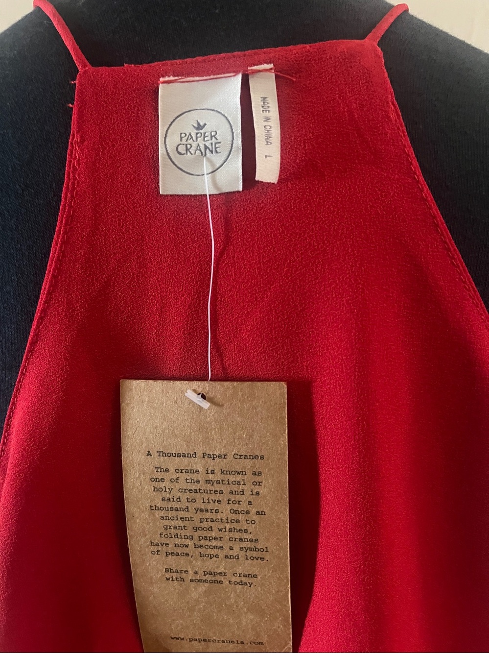 Paper Crane Red Spaghetti-Strap Camisole - Picture 3 of 3